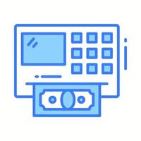 Well designed icon of atm machine, cash withdrawal machine icon vector