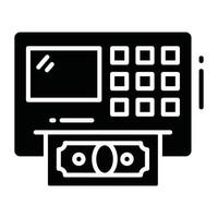 Well designed icon of atm machine, cash withdrawal machine icon vector