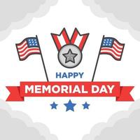 Memorial Day Vector Flat Illustration