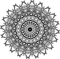 Easy circular pattern in form of mandala for Henna, Mehndi, Tattoo, Decoration. Decorative ornament in ethnic oriental style. Coloring book page vector