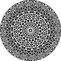 Simple doodle mandala with floral and heart patterns on a white isolated background. For coloring book pages. vector