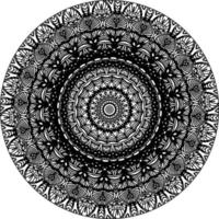 Simple doodle mandala with floral and heart patterns on a white isolated background. For coloring book pages. vector