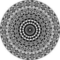 Simple doodle mandala with floral and heart patterns on a white isolated background. For coloring book pages. vector