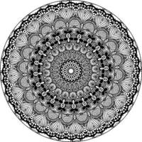 sencillo garabatear mandala con floral y corazón patrones en un blanco aislado antecedentes. para colorante libro paginas vector