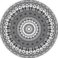 Decorative mandala with marine elements and waves on white isolated background. For coloring book pages. vector