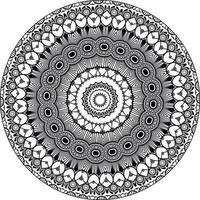 Decorative mandala with marine elements and waves on white isolated background. For coloring book pages. vector