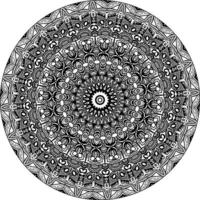 Decorative mandala with marine elements and waves on white isolated background. For coloring book pages. vector