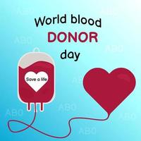 Vector greeting card, world blood donor day, poster of world blood donor day on June 14 vector isolated banner or poster