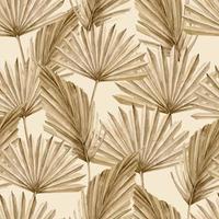 Palm Leaves Pattern. Seamless background with dry tropical plant vector