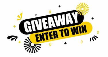 Giveaway enter to win. Speech bubble giveaway enter to win. Banner for marketing and advertising business. Vector illustration.