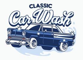 classic car wash design vector