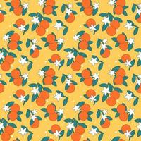 doodle oranges pattern vector