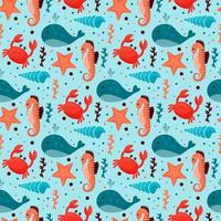 sea life seamless pattern vector