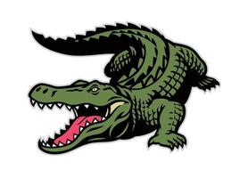 crocodile mascot in whole body vector