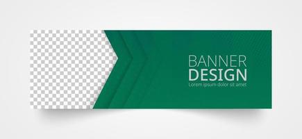 Vector web banner template in green color.