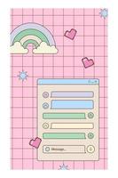 90s aesthetic vaporwave poster set in modern style. Vintage y2k layout template. Trendy vector style. 90s interface digital, retro window computer illustration. .vector stock illustration