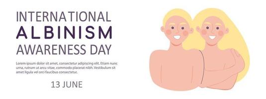 International Albinism awareness day albino vector illustration