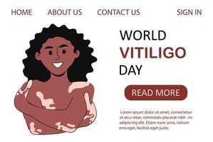 mundo vitiligo día aterrizaje página modelo vector ilustración