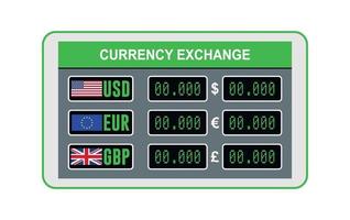 vector currency green and gray electronic display
