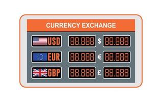 vector currency orange and gray electronic display