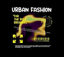 Urban Streetwear Aesthetic T-Shirt Design, Slogan Typography. for Screen Printing Design vector