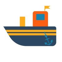 Adorable Children's Style Boat Vector Illustration - Perfect for Your Creative Projects