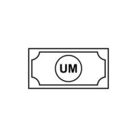 Mauritania Currency Symbol, Mauritanian Ouguiya Icon, MRU Sign, Vector Illustration