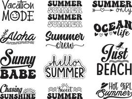 Summer Typography Vector Design Bundle