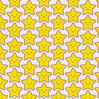 Cute star sticker repeat background pattern vector