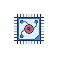 AI CPU vector Artificial Intelligence Processor concept colored icon