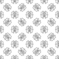 AI Robot vector Artificial Intelligence concept linear seamless pattern
