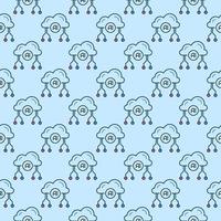 Artificial Intelligence Cloud vector AI colored seamless pattern