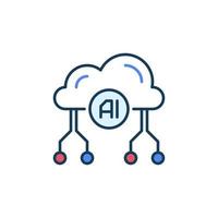 Artificial Intelligence Cloud vector AI concept colored icon