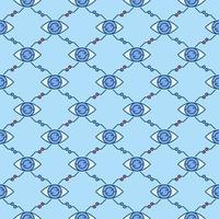 Artificial Intelligence Eye vector AI Vision colored seamless pattern