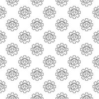 Chat Bot in Cog Wheel vector ChatBot Settings line seamless pattern