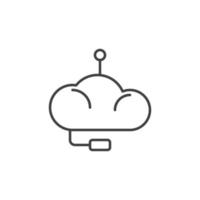 Chatbot Cloud with Headset concept vector outline icon