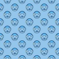 Chat bot with Headset vector Chatbot colored seamless pattern