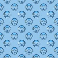 Chat bot with Headset vector Chatbot colored seamless pattern