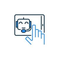 Chatbot on Tablet Screen vector concept colored icon