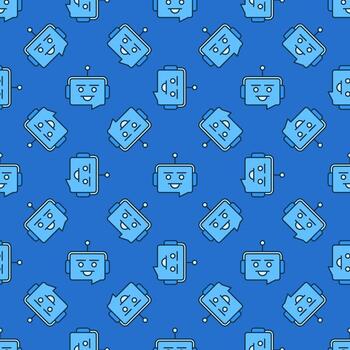 chatbot habla burbuja vector concepto de colores sin costura modelo