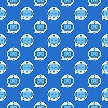 chatbot en habla burbuja vector de colores sin costura modelo