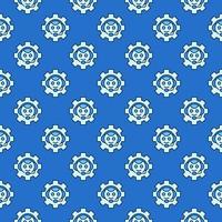 Chatbot in Gear vector Bot Settings colored seamless pattern