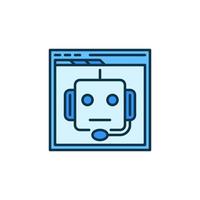 Internet o web chatbot vector concepto de colores icono o firmar