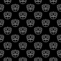 Circle with Chatbot vector concept dark line seamless pattern