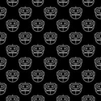 Circle with Chatbot vector concept dark line seamless pattern