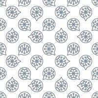 Round AI Speech Bubble vector Artificial Intelligence Brain line seamless pattern
