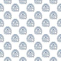 Mouse Click on AI Brain vector Artificial Intelligence outline seamless pattern