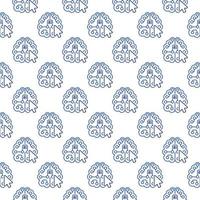 Mouse Click on AI Brain vector Artificial Intelligence outline seamless pattern