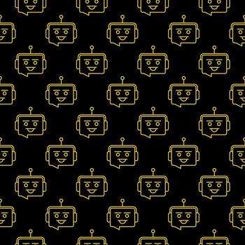 habla burbuja chatbot vector concepto oscuro línea sin costura modelo