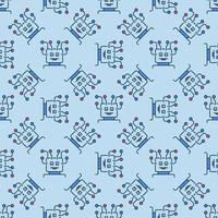 ai robot cabeza con circuitos vector de colores sin costura modelo